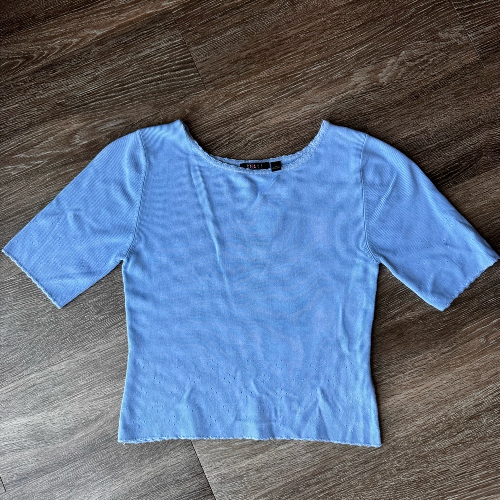 Blue Boatneck Top